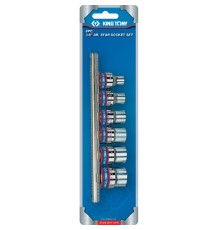 Набор торцевых головок 3/8", TORX Е-стандарт, E8-E18, 6 предметов KING TONY 3106PR