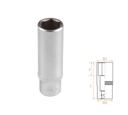 Головка торцевая глубокая шестигранная 1/4", 11 мм AFFIX AF00120011 Головка торцевая глубокая шестигранная 1/4", 11 мм AFFIX AF00120011