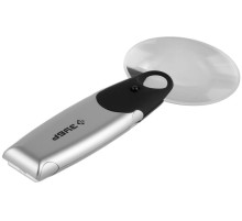 ЗУБР 2-х/6-ти кратное увеличение, d 90 мм, пластиковая линза со светодиодной подсветкой, лупа - трансформер (40557)