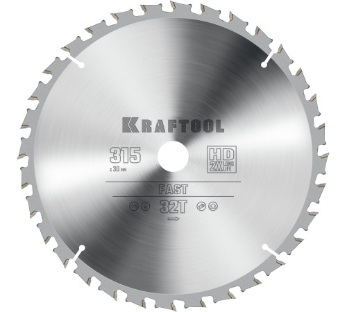KRAFTOOL Fast, 315 х 30 мм, 32Т, пильный диск по дереву (36950-315-30) KRAFTOOL Fast, 315 х 30 мм, 32Т, пильный диск по дереву (36950-315-30)