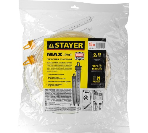 STAYER 15 м х 6 мм, гидроуровень строительный MAXLevel 3486-06-15 Master STAYER 15 м х 6 мм, гидроуровень строительный MAXLevel 3486-06-15 Master