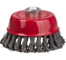 STAYER 100 мм, жгутированная стальная проволока 0.5 мм, чашечная щетка-крацовка для УШМ, Professional (35128-100)
