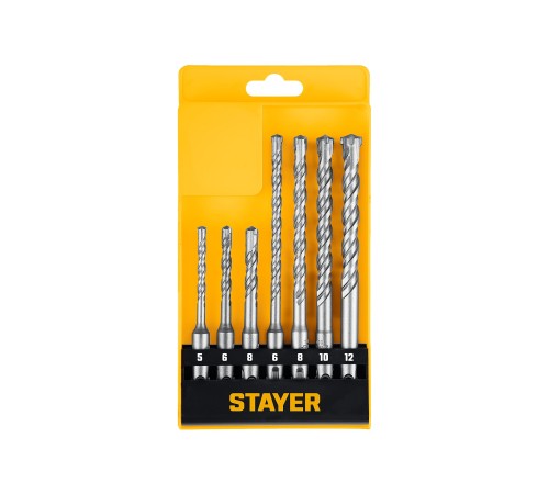 STAYER HERCULES-4Х 7шт набор буров SDS-plus (29290-H7) STAYER HERCULES-4Х 7шт набор буров SDS-plus (29290-H7)