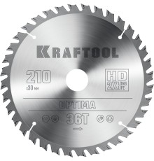 KRAFTOOL Optima, 210 х 30 мм, 36Т, пильный диск по дереву (36951-210-30) KRAFTOOL Optima, 210 х 30 мм, 36Т, пильный диск по дереву (36951-210-30)