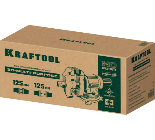 KRAFTOOL 3D Multi-Purpose, 125 мм, Чугунные слесарные тиски (32706-125) KRAFTOOL 3D Multi-Purpose, 125 мм, Чугунные слесарные тиски (32706-125)
