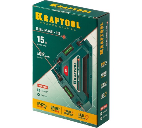 KRAFTOOL лазерный угольник для кафеля SQUARE-15 34705 KRAFTOOL лазерный угольник для кафеля SQUARE-15 34705
