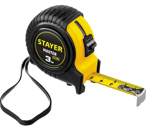 STAYER 3 м х 16 мм, ударостойкий, обрезиненный корпус, рулетка 34025-03_z01 STAYER 3 м х 16 мм, ударостойкий, обрезиненный корпус, рулетка 34025-03_z01