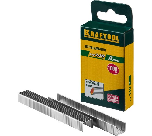 KRAFTOOL скобы тип 140, 8 мм, скобы супертвердые 31680-08
