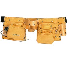 STAYER кожаный, 3 подвески, пояс для инструментов с 10 карманами(38512) STAYER кожаный, 3 подвески, пояс для инструментов с 10 карманами(38512)