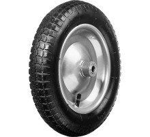 СИБИН СК-1, 3″ х 355 мм, для тачкек (арт. 39908, 39998), стальной диск, подшипник - 16 мм, пневматическое колесо (39910-1)