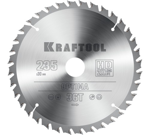 KRAFTOOL Optima, 235 х 30 мм, 36Т, пильный диск по дереву (36951-235-30) KRAFTOOL Optima, 235 х 30 мм, 36Т, пильный диск по дереву (36951-235-30)