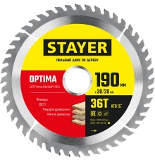 STAYER Optima, 190 x 30/20 мм, 36Т, оптимальный рез, пильный диск по дереву (3681-190-30-36) STAYER Optima, 190 x 30/20 мм, 36Т, оптимальный рез, пильный диск по дереву (3681-190-30-36)