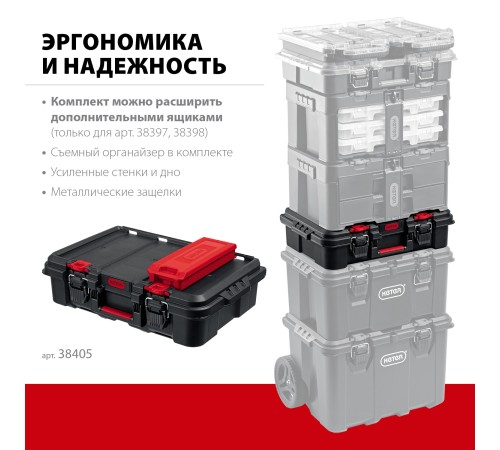 KETER STACKNROLL, 526 х 341 х 148 мм, (21″), пластиковый ящик-кейс (38405) KETER STACKNROLL, 526 х 341 х 148 мм, (21″), пластиковый ящик-кейс (38405)