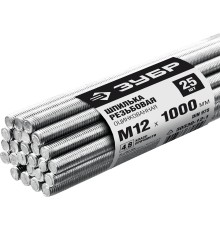 ЗУБР DIN 975, кл. пр. 4.8, М12 х 1000 мм, цинк, 25 шт, резьбовая шпилька (30330-12-1) ЗУБР DIN 975, кл. пр. 4.8, М12 х 1000 мм, цинк, 25 шт, резьбовая шпилька (30330-12-1)