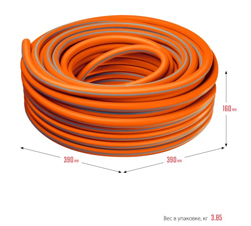GRINDA FLEX 3, 3/4″, 25 м, 20 атм, из термоэластопласта, трёхслойный, армированный, гибкий, поливочный шланг, PROLine (429008-3/4-25)