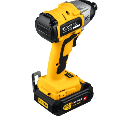 STEHER 20В, Li-Ion, 2 АКБ, в кейсе, бесщеточный, аккумуляторный винтоверт CSB-300-2 STEHER 20В, Li-Ion, 2 АКБ, в кейсе, бесщеточный, аккумуляторный винтоверт CSB-300-2