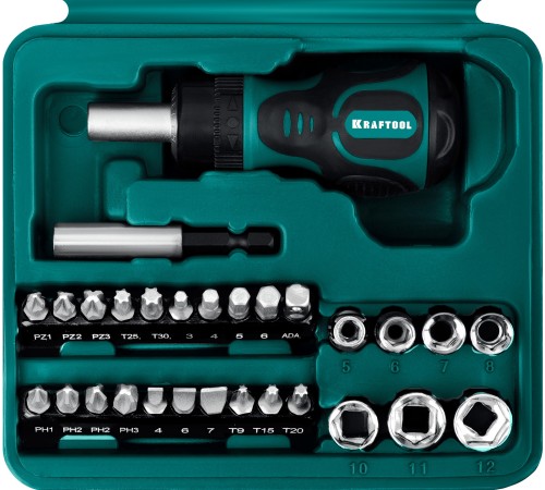 KRAFTOOL 29 шт., отвертка реверсивная 25556-H29 KRAFTOOL 29 шт., отвертка реверсивная 25556-H29