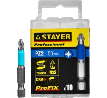 STAYER ProFix PZ2, 50 мм, 10 шт, набор бит, Professional (26223-2-50-10)