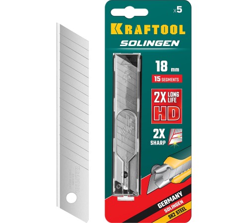 KRAFTOOL 18 мм, 5 шт, лезвия сегментированные SG-18 09606-18-S5_z02 KRAFTOOL 18 мм, 5 шт, лезвия сегментированные SG-18 09606-18-S5_z02