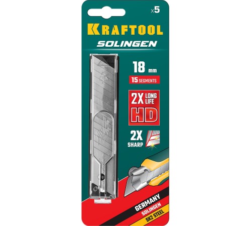 KRAFTOOL 18 мм, 5 шт, лезвия сегментированные SG-18 09606-18-S5_z02 KRAFTOOL 18 мм, 5 шт, лезвия сегментированные SG-18 09606-18-S5_z02