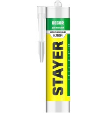 STAYER DÉCOR, 280 мл, белый, монтажный клей для молдингов и панелей, Professional (41327)