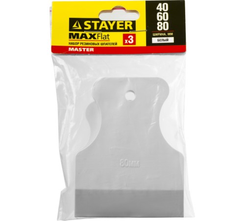 STAYER 40, 60, 80 мм, белые, набор резиновых шпателей 1027-H3 STAYER 40, 60, 80 мм, белые, набор резиновых шпателей 1027-H3