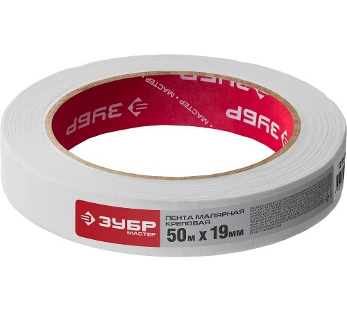 ЗУБР 19 мм, 50 м, до +80° С, лента малярная 12115-19