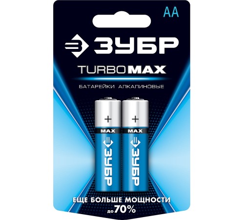 ЗУБР AA, 2 шт., батарейка щелочная Turbo-MAX 59206-2C_z01 ЗУБР AA, 2 шт., батарейка щелочная Turbo-MAX 59206-2C_z01