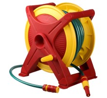 GRINDA HS-25, шланг 25 м x 1/2″, поливочный набор 4 предмета, возможность крепить к стене, катушка со шлангом в комплекте (8-428441)