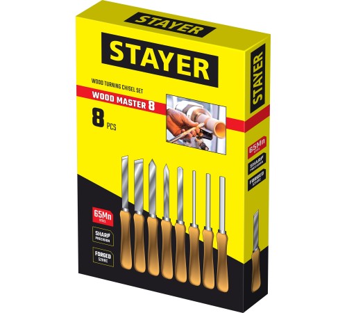 STAYER Wood Master, 8 предм., набор ручных резцов по дереву, Professional (1836) STAYER Wood Master, 8 предм., набор ручных резцов по дереву, Professional (1836)