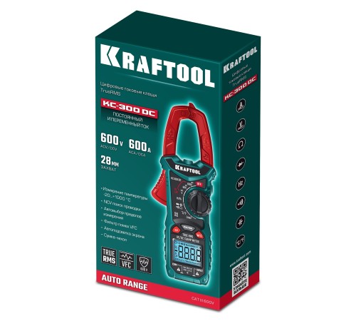 KRAFTOOL KC-300DC Цифровые токовые клещи (59830) KRAFTOOL KC-300DC Цифровые токовые клещи (59830)