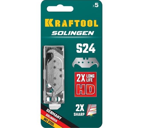 KRAFTOOL тип S24, 5шт., лезвия крюковидные SOLINGEN 09643-S5_z02 KRAFTOOL тип S24, 5шт., лезвия крюковидные SOLINGEN 09643-S5_z02