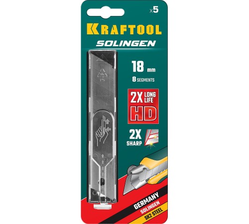 KRAFTOOL 18 мм, 5 шт, лезвия сегментированные SG-18 09605-18-S5_z02 KRAFTOOL 18 мм, 5 шт, лезвия сегментированные SG-18 09605-18-S5_z02