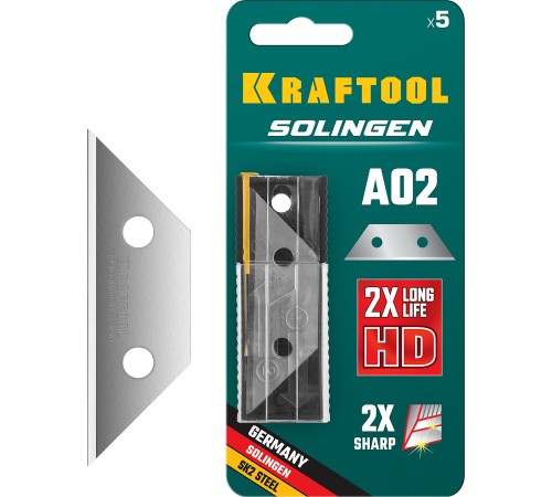 KRAFTOOL А02, 5 шт., лезвия трапециевидные SG-A02 09627-S5_z02 KRAFTOOL А02, 5 шт., лезвия трапециевидные SG-A02 09627-S5_z02