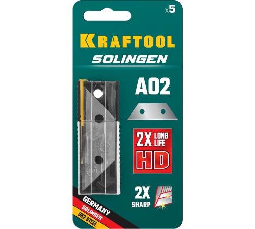 KRAFTOOL А02, 5 шт., лезвия трапециевидные SG-A02 09627-S5_z02 KRAFTOOL А02, 5 шт., лезвия трапециевидные SG-A02 09627-S5_z02