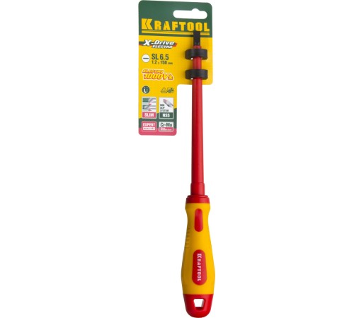 KRAFTOOL SL6.5х150 мм, отвертка высоковольтная 250083-6.5-150 KRAFTOOL SL6.5х150 мм, отвертка высоковольтная 250083-6.5-150