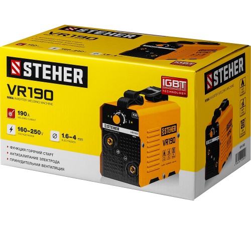STEHER 190 А, ММА, сварочный аппарат инверторный VR-190 STEHER 190 А, ММА, сварочный аппарат инверторный VR-190