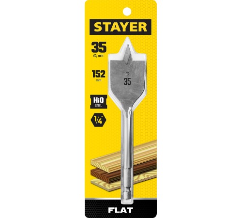 STAYER FLAT 35x152мм, сверло по дереву перовое 2950-35_z01 Master