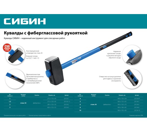 СИБИН 1 кг, с фиберглассовой рукояткой, кувалда 20134-1 СИБИН 1 кг, с фиберглассовой рукояткой, кувалда 20134-1
