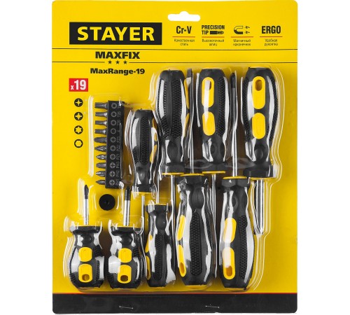 STAYER 19 шт, набор отверток 2513-H19_z01 STAYER 19 шт, набор отверток 2513-H19_z01