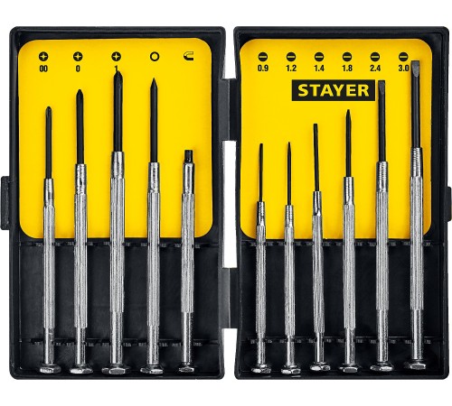 STAYER 11 шт., набор отверток для точных работ Maxfix 2560-H11_z02 STAYER 11 шт., набор отверток для точных работ Maxfix 2560-H11_z02