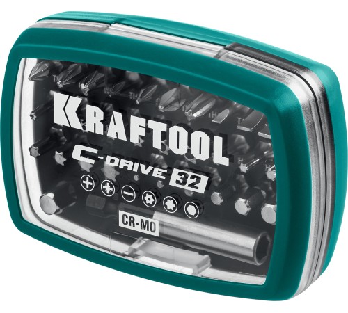 KRAFTOOL 32 шт, Cr-Mo, набор бит CLR многофункциональных 26067-H32
