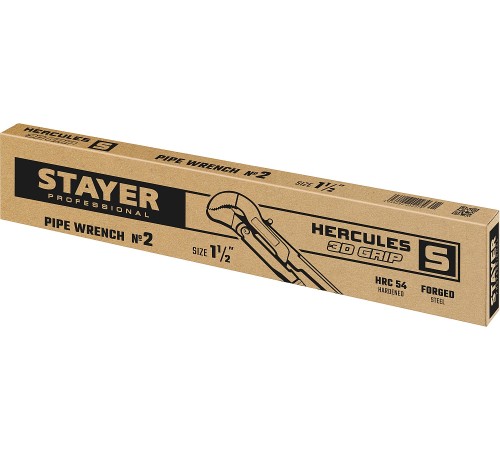 STAYER №2, изогнутые губки, ключ трубный HERCULES-S 27311-2_z01 Professional STAYER №2, изогнутые губки, ключ трубный HERCULES-S 27311-2_z01 Professional