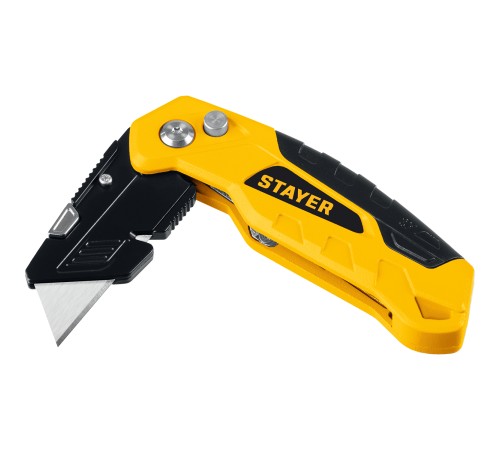 STAYER Hercules-А24, универсальный металлический нож с трапециевидным лезвием (0946)