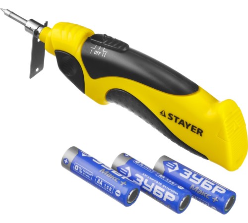 STAYER 8 Вт, 4.5 В, 3xAA, электропаяльник беспроводной 55409 Professional STAYER 8 Вт, 4.5 В, 3xAA, электропаяльник беспроводной 55409 Professional