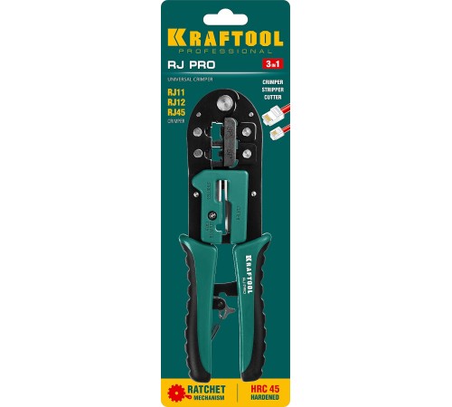 KRAFTOOL RJ45, RJ11/RJ12, кримпер универсальный 22698 KRAFTOOL RJ45, RJ11/RJ12, кримпер универсальный 22698