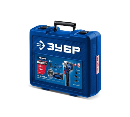 ЗУБР КОМБИ #5 набор: дрель-шуруповерт + мини УШМ + LED фонарь, BRUSHLESS, 12 В, 45 Н·м, 2 АКБ тип Т7 (4 и 2 А·ч), кейс, Профессионал (DB-125-42ABF) ЗУБР КОМБИ #5 набор: дрель-шуруповерт + мини УШМ + LED фонарь, BRUSHLESS, 12 В, 45 Н·м, 2 АКБ тип Т7 (4 и 2 А·ч), кейс, Профессионал (DB-125-42ABF)