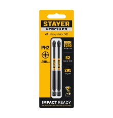 STAYER HERCULES, PH2, 100 мм, 2 шт, торсионные биты (26231-2-100-2)