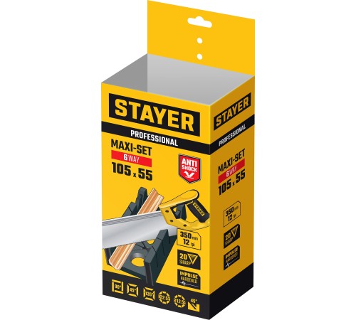 STAYER 100 х 52 мм, 350 мм, пластиковое стусло с пилой, Professional (15395-35) STAYER 100 х 52 мм, 350 мм, пластиковое стусло с пилой, Professional (15395-35)