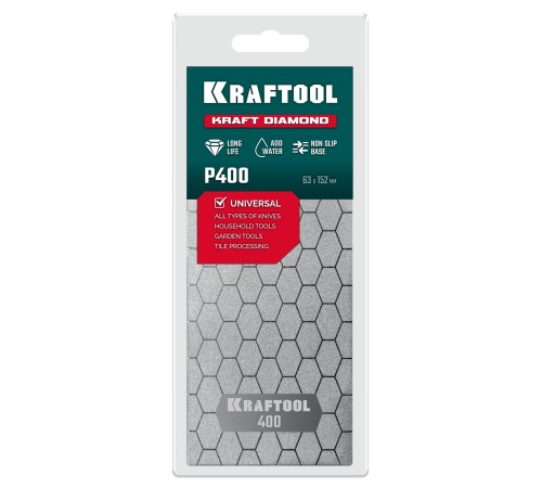 KRAFTOOL DIAMOND 63 х 152 мм, Р400, пластина алмазная заточная (35710-400) KRAFTOOL DIAMOND 63 х 152 мм, Р400, пластина алмазная заточная (35710-400)